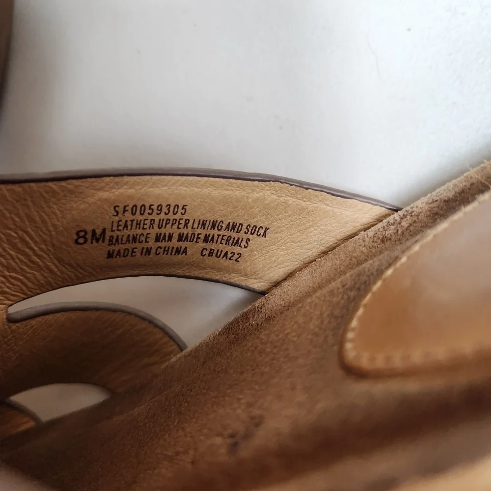 Sofft Womens |8| Luggage Tan Balin Leather Sandals Slides